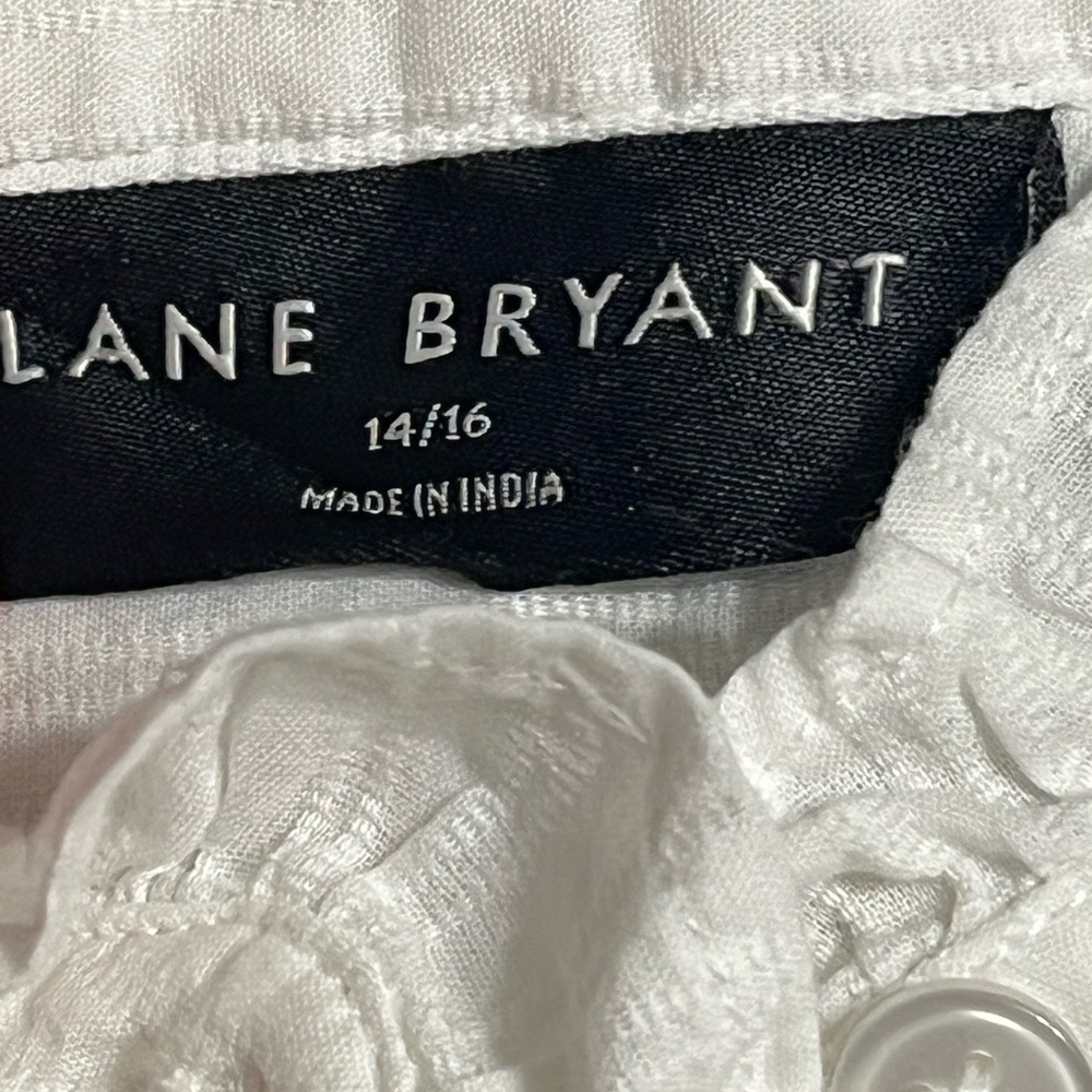 Lane Bryant White Ruffled Long Sleeve Blouse - Picture 5 of 9